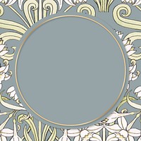 Vintage jonquil flower vector frame design element