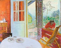 Dining Room in the Country (1913) painting in high resolution by <a href="https://www.rawpixel.com/search/Pierre%20Bonnard?sort=curated&amp;page=1&amp;topic_group=_my_topics">Pierre Bonnard</a>. Original from the Minneapolis Institute of Art. Digitally enhanced by rawpixel.