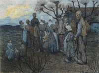 Field preaching (1892&ndash;1897) painting in high resolution by Richard Roland Holst. Original from the Rijksmuseum. Digitally enhanced by rawpixel.