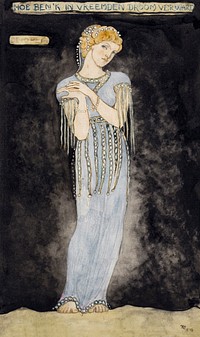 Design for costume for Deiopeia (1910) painting in high resolution by Richard Roland Holst. Original from the Rijksmuseum. Digitally enhanced by rawpixel.