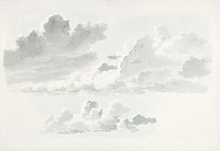 Wolkenstudies (cloud study) by <a href="https://www.rawpixel.com/search/Joseph%20August%20Knip?sort=curated&amp;page=1">Joseph August Knip</a> (1777&ndash;1847). Original from The Rijksmuseum. Digitally enhanced by rawpixel.