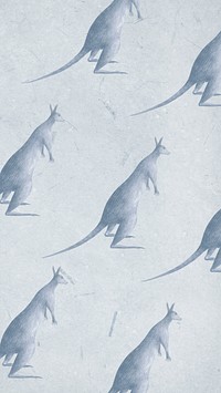 Seamless vintage Kangaroo patterned background illustration