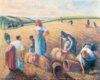 The gleaners (1889) painting in high resolution by Camille Pissarro. Original from the Kunstmuseum Basel Museum. Digitally enhanced by rawpixel.