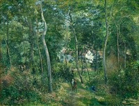 Edge of the Woods Near L'Hermitage, Pontoise (1879) by Camille Pissarro. Original from The Cleveland Museum of Art. Digitally enhanced by rawpixel.