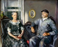 Mr. and Mrs. Phillip Wase (1924) painting in high resolution by George Wesley Bellows. Original from Smithsonian Institution. Digitally enhanced by rawpixel.