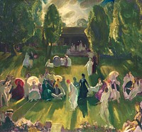 Tennis at Newport (1916) print in high resolution by George Wesley Bellows. Original from Minneapolis Institute of Art. Digitally enhanced by rawpixel.