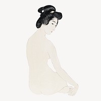 Hashiguchi's Woman After a Bath collage element, vintage illustration psd