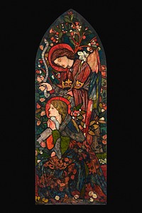 The Annunciation (1857) painting in high resolution by Sir Edward Burne–Jones. Original from Birmingham Museum and Art Gallery. Digitally enhanced by rawpixel.