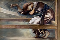 The Briar Rose Series - Study for 'The Garden Court' (1889) painting in high resolution by Sir Edward Burne–Jones. Original from The Birmingham Museum. Digitally enhanced by rawpixel.