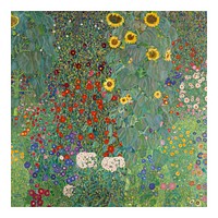 Klimt Wall Art, Farm Garden with Sunflowers art print, Gustav Klimt's famous flower (1907) painting. Original from Wikimedia Commons. Digitally enhanced by rawpixel.