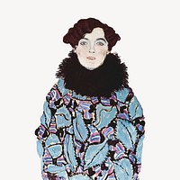 Gustav Klimt's Portrait of Johanna Staude collage element, vintage illustration psd