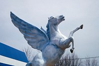 Pegasus statue detail, Fantasy mini golf, Route 441, Pigeon Forge, Tennessee (1992) photography in high resolution by John Margolies. Original from the Library of Congress. Digitally enhanced by rawpixel.