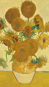 Sunflowers iPhone wallpaper, Vincent van Gogh still life HD background