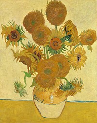 Vincent van Gogh's Sunflowers (1888) famous still life painting. Original from Wikimedia Commons. Digitally enhanced by rawpixel.