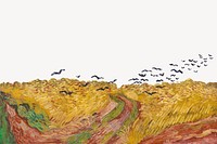 Van Gogh's Wheatfield with Crows border collage element, famous artwork remixed by rawpixel  psd