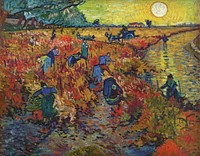 Vincent van Gogh's The Red Vineyard (1888) famous landscape painting. Original from Wikimedia Commons. Digitally enhanced by rawpixel.