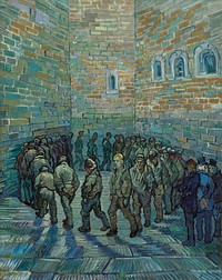 Vincent van Gogh's Prisoners Exercising (1890) famous painting. Original from Wikimedia Commons. Digitally enhanced by rawpixel.