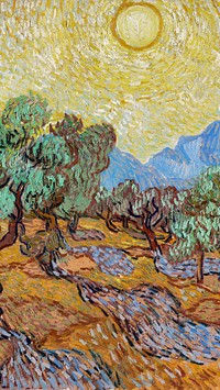 Van Gogh mobile wallpaper, HD background, Olive Trees
