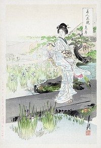 Iris Garden (1887&ndash;1896) print in high resolution by Ogata Gekko.