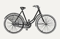 Vintage bicycle sticker, lithograph illustration vector, remix from the artwork of Meyers Konversations Lexikon