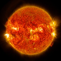 NASA&#39;s Solar Dynamics Observatory captured images of the sun emitting a mid-level solar flare. Original from NASA. Digitally enhanced by rawpixel.