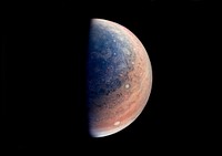 This enhanced color view of Jupiter&#39;s south pole was created using data from the JunoCam instrument on NASA&#39;s Juno spacecraft. Original from NASA. Digitally enhanced by rawpixel.