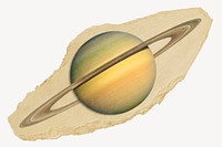 Realistic Saturn, ripped paper border design
