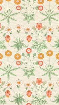 William Morris pattern mobile wallpaper, daisy pattern mobile background