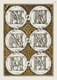 Superimposed Letters Spelling the Names of Illustrious Women of Ancient Rome: Faustina, Lucretia, Virginia, Vittoria, Giulia, Flaminia  from Mira Calligraphiae Monumenta or The Model Book of Calligraphy (1561&ndash;1596) by Georg Bocskay and Joris Hoefnagel. Original from The Getty. Digitally enhanced by rawpixel. 