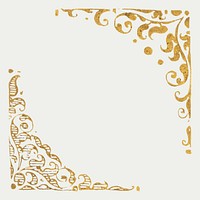 Gold filigree victorian border vector