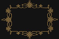 Gold filigree victorian frame vector 