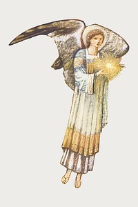 Vintage angel illustration vector