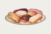 Vintage hand drawn assorted eclairs illustration