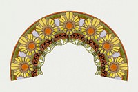 Art nouveau flower pattern psd element, remixed from the artworks of Alphonse Maria Mucha