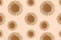 Vintage sunflower patterned background illustration, remix from artworks by Samuel Jessurun de Mesquita