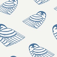 Vintage snowy owl patterned background vector, remix from artworks by Samuel Jessurun de Mesquita