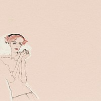 Vintage woman background illustration remixed from the artworks of Egon Schiele.