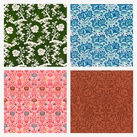 Vintage floral pattern wallpaper vector set