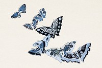 Japanese butterfly. Digitally enhanced from our own original 1904 edition of Kamisaka Sekka's Cho senshu (One Thousand Butterflies).