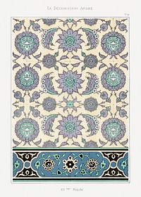 Arabic art pattern, Emile Prisses d’Avennes, La Decoration Arabe. Digitally enhanced lithograph from own original 1885 edition of the book