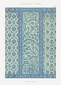 Arabic pattern, La Decoration Arabe by Emile Prisses d’Avennes. Digitally enhanced lithograph from our own original 1885 edition of the book