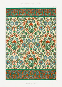 Emile Prisses d’Avennes pattern, plate no. 33, La Decoration Arabe. Digitally enhanced lithograph from own original 1885 edition of the book