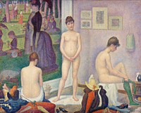 <a href="https://www.rawpixel.com/search/Georges%20Seurat?sort=curated&amp;type=all&amp;page=1">Georges Seurat</a> Models (Poseuses) (ca. 1886&ndash;1888). Original from Barnes Foundation. Digitally enhanced by rawpixel.
