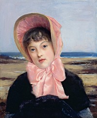 Jacques-Emile Blanche's The Pink Capeline (1883) famous painting. Original from The Public Institution Paris Musées. Digitally enhanced by rawpixel.