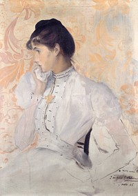 Jacques-Emile Blanche's Presumed Portrait of Henriette Chabot (1886) famous painting. Original from The Public Institution Paris Musées. Digitally enhanced by rawpixel.