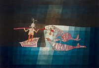 Battle scene from the funny and fantastic opera "The Seafarers" (1923) painting in high resolution by Paul Klee. Original from the Kunstmuseum Basel Museum. Digitally enhanced by rawpixel.