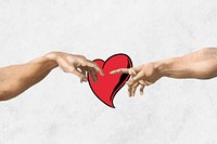 Hands with heart vector, Charity and donation concept, remixed from artworks by Michelangelo Buonarroti