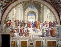 Raphael's The School of Athens (1511) famous painting. Original from Wikimedia Commons. Digitally enhanced by rawpixel.