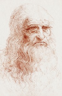 Leonardo da Vinci's Self-portrait (1512) famous painting. Original from Wikimedia Commons. Digitally enhanced by rawpixel.