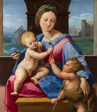 Raphael's The Garvagh Madonna (1509&ndash;1510) famous painting. Original from Wikimedia Commons. Digitally enhanced by rawpixel.